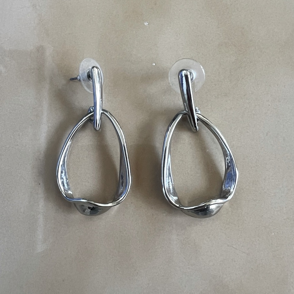 BRAND NEW Silver Shaped Hoops